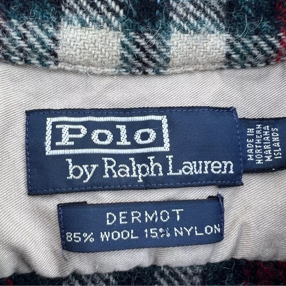 Vintage Polo Ralph Lauren Dermot Wool Plaid Button Shirt - Picture 5 of 6